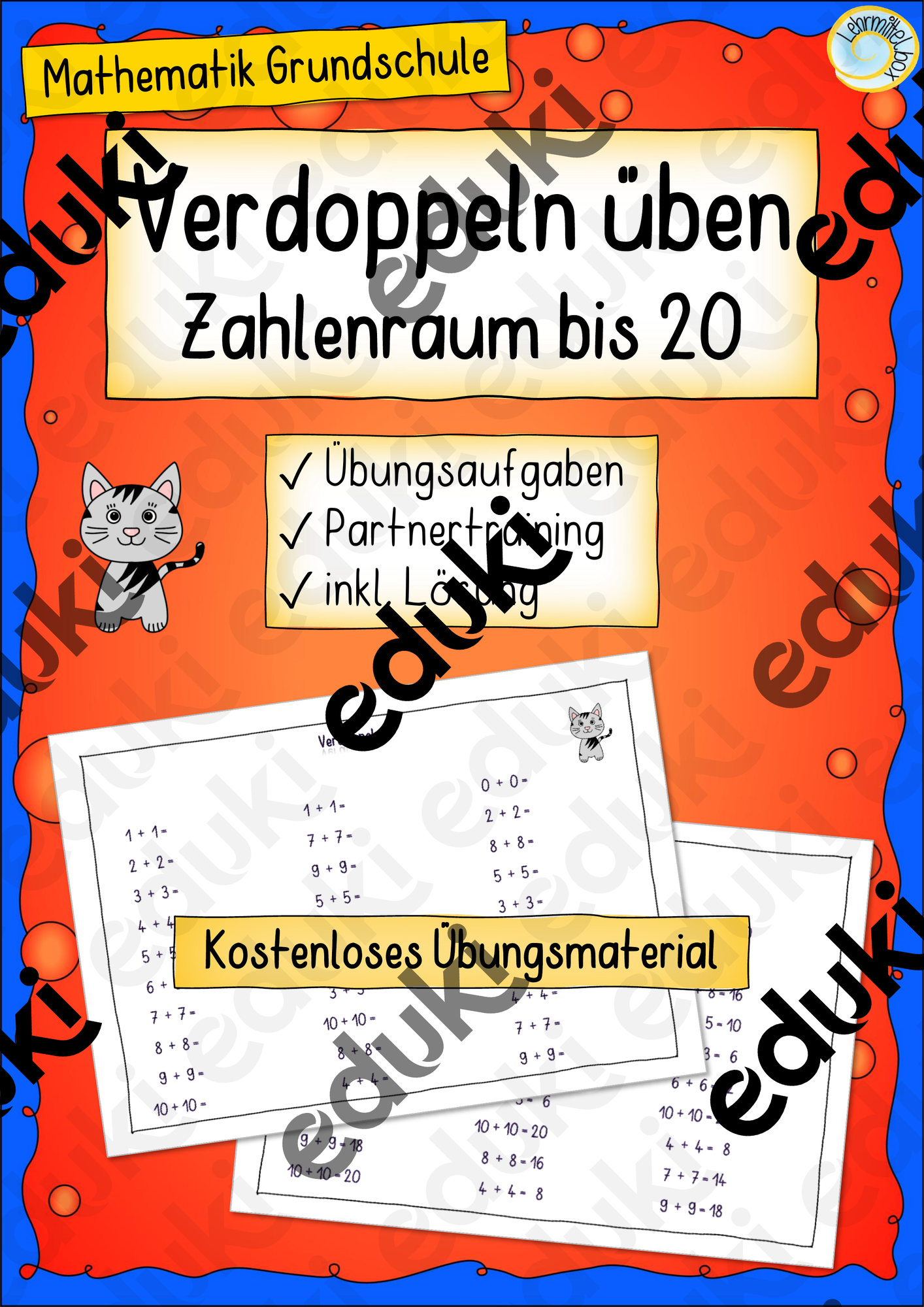 Verdoppeln üben – Zahlenraum bis 20 (kostenloses Arbeitsblatt mit