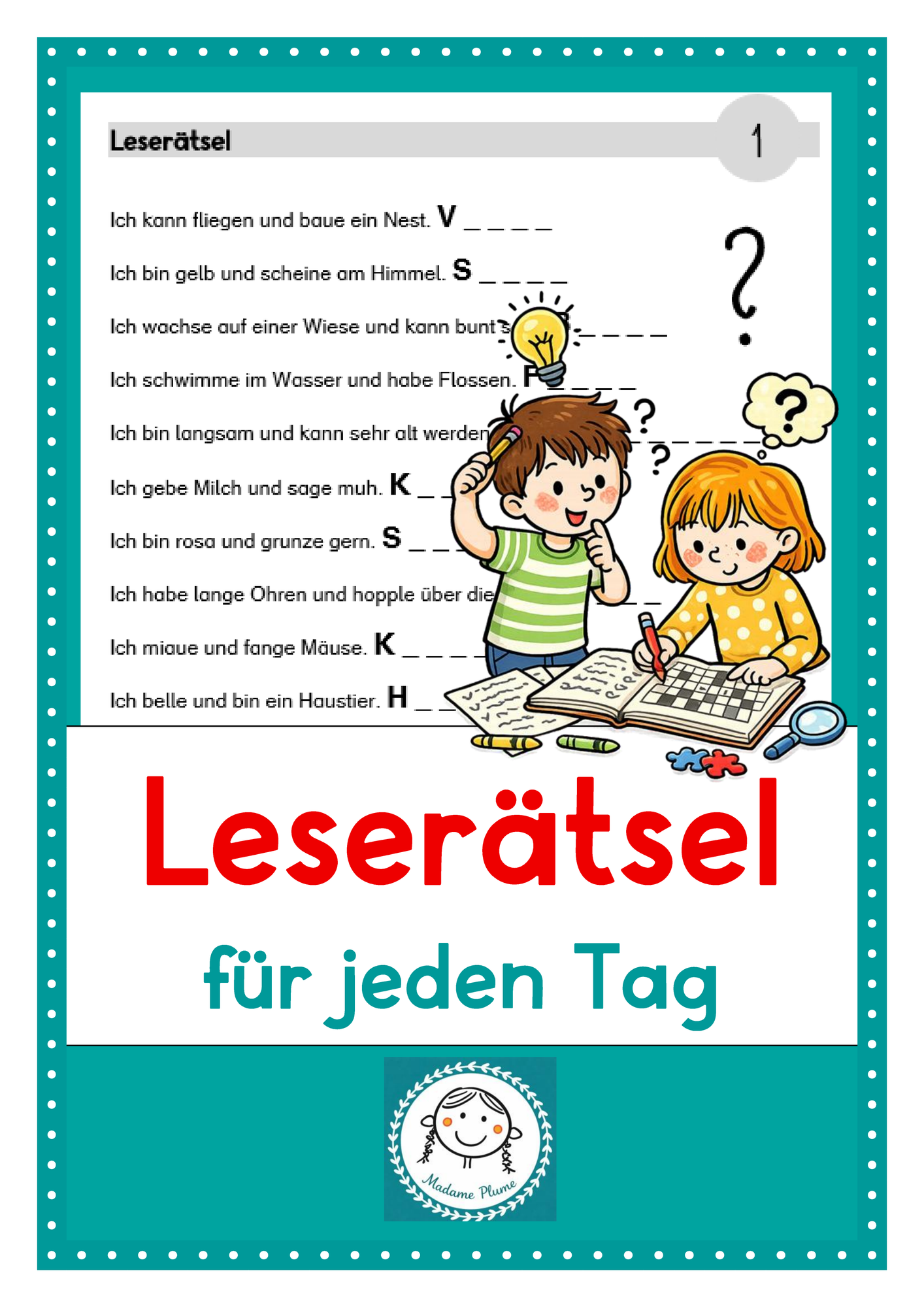 Leserätsel für jeden Tag. 8 Rätsel mit Lösungen – Unterrichtsmaterial
