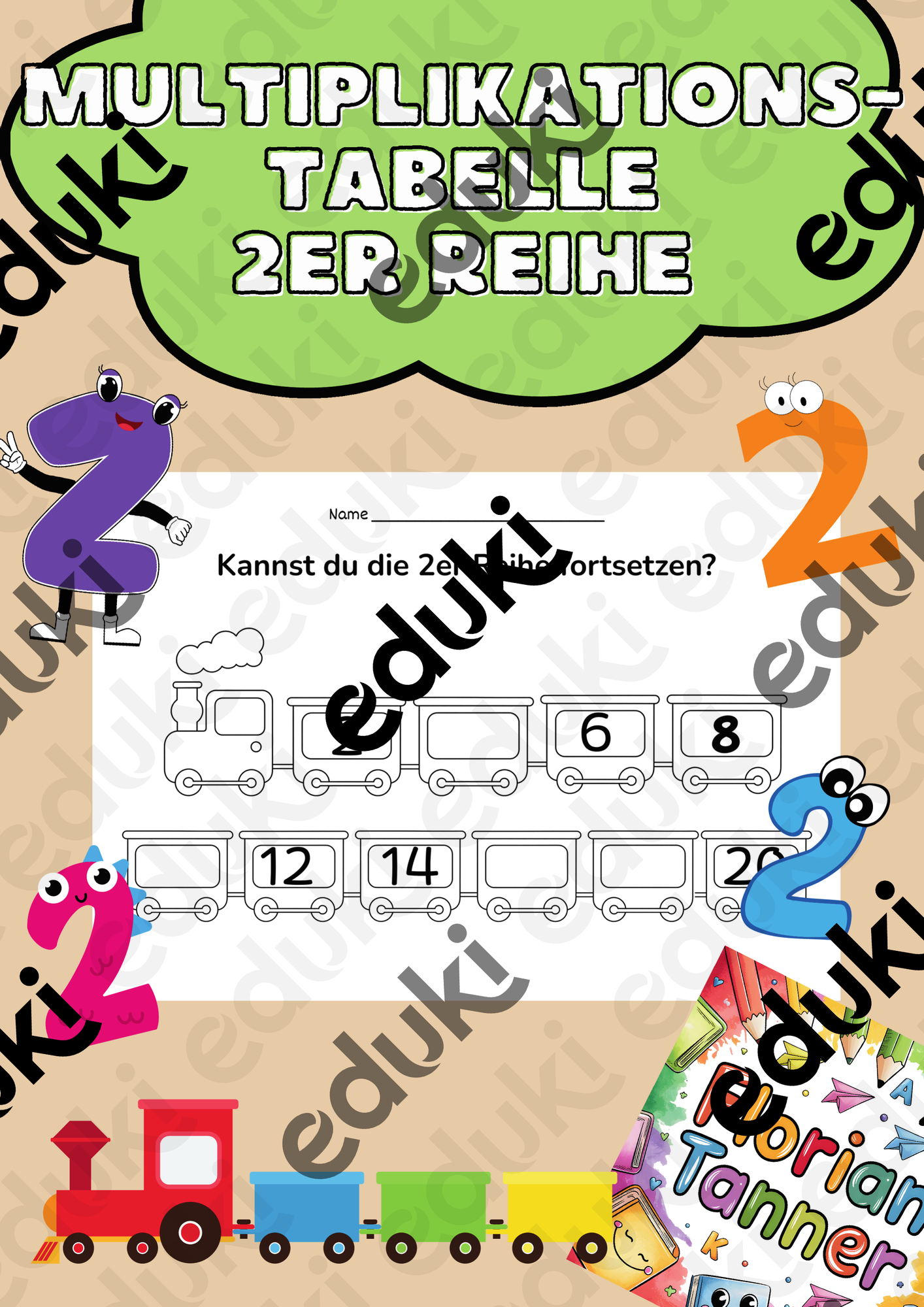 Einmaleins 2er Reihe | Arbeitsblatt Mathe – Unterrichtsmaterial im Fach