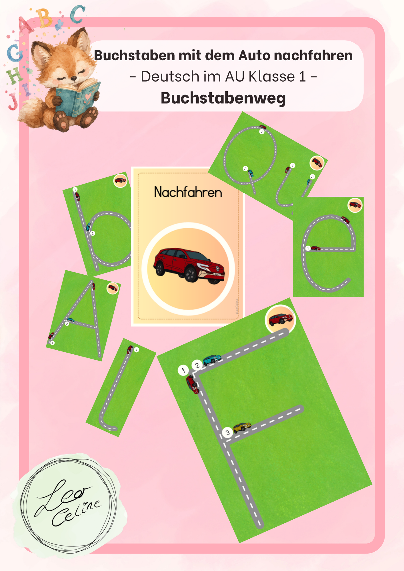 Buchstabenweg - mit dem Auto nachfahren – Unterrichtsmaterial im Fach
