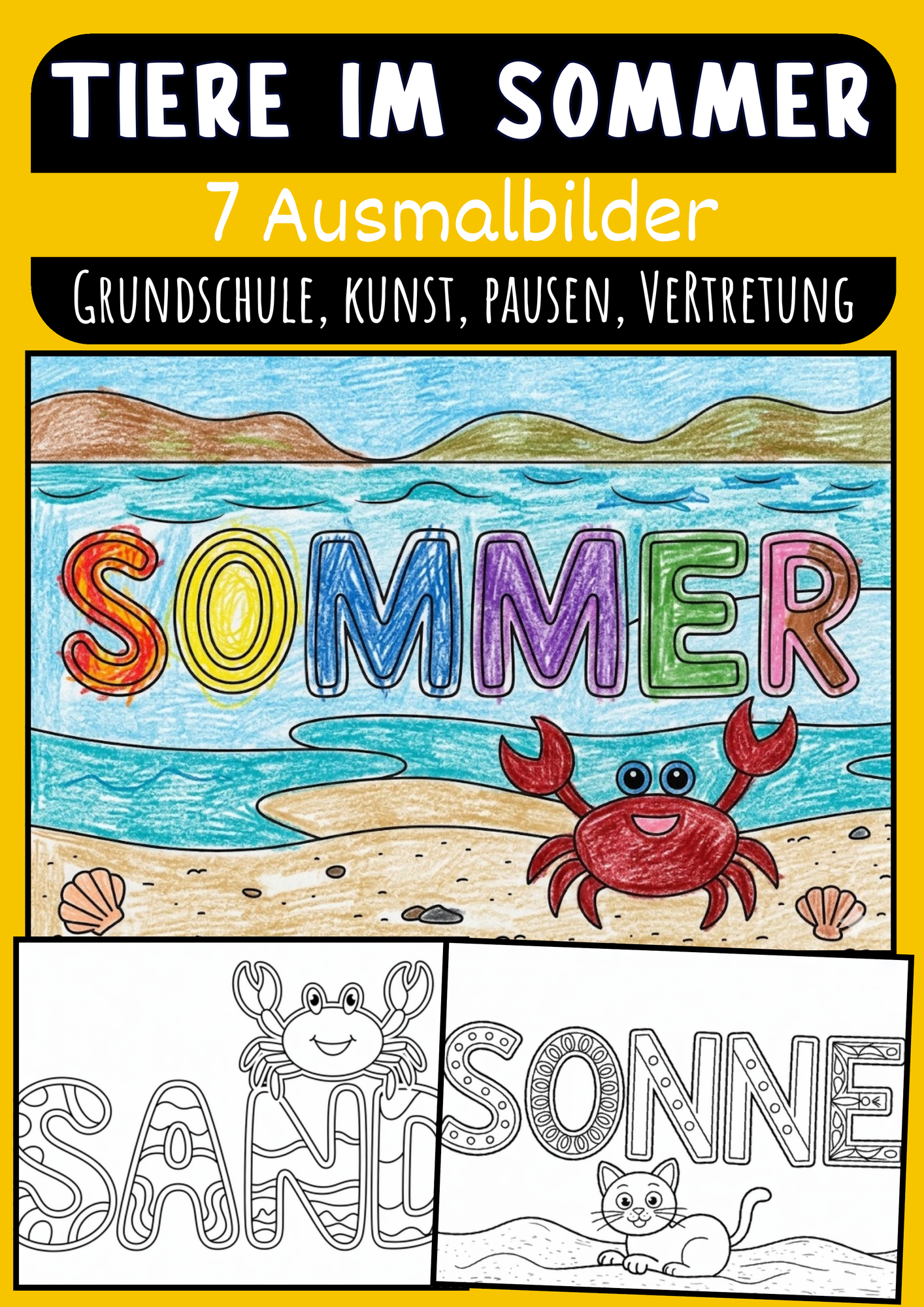 Tiere Im Sommer Bild Grundschule Ausmalbilder Tiere Im Sommer