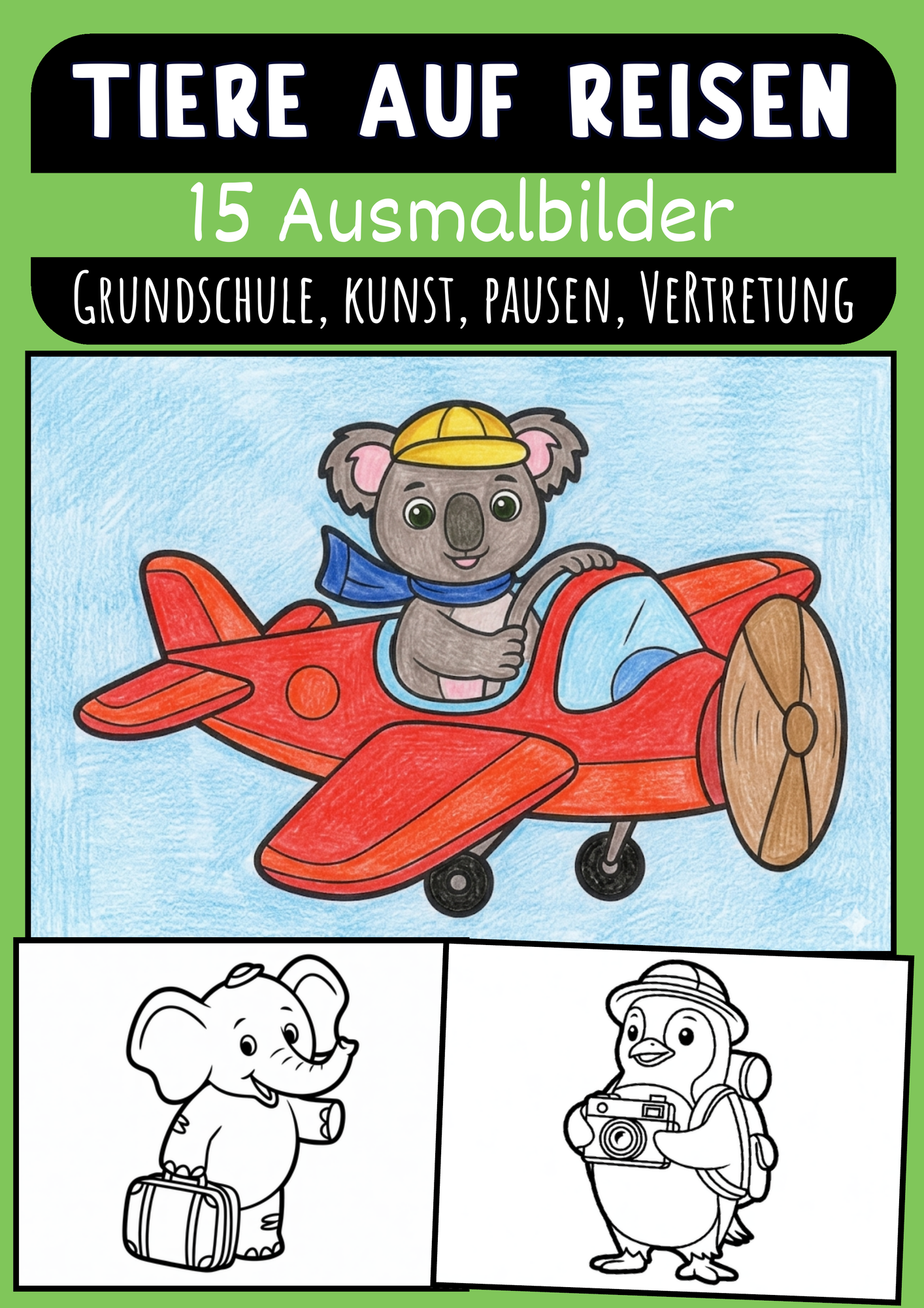 tiere-auf-reisen-ausmalbilder-f-r-kinder-kunst-malvorlagen-klasse-1