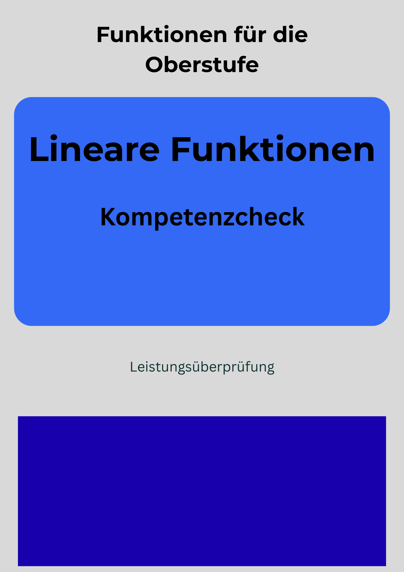 Lineare Funktionen - Kompetenzcheck – Unterrichtsmaterial im Fach ...