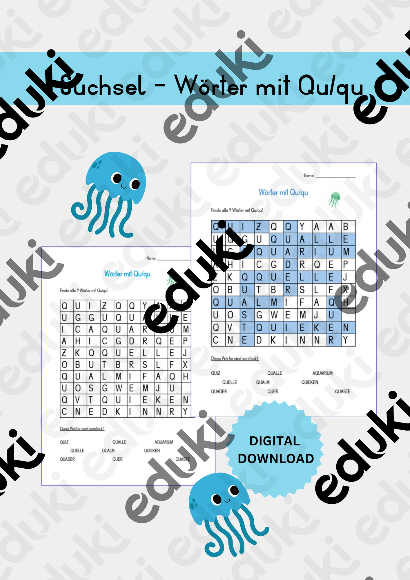 Suchsel - Buchstabe Qu – Unterrichtsmaterial im Fach Deutsch