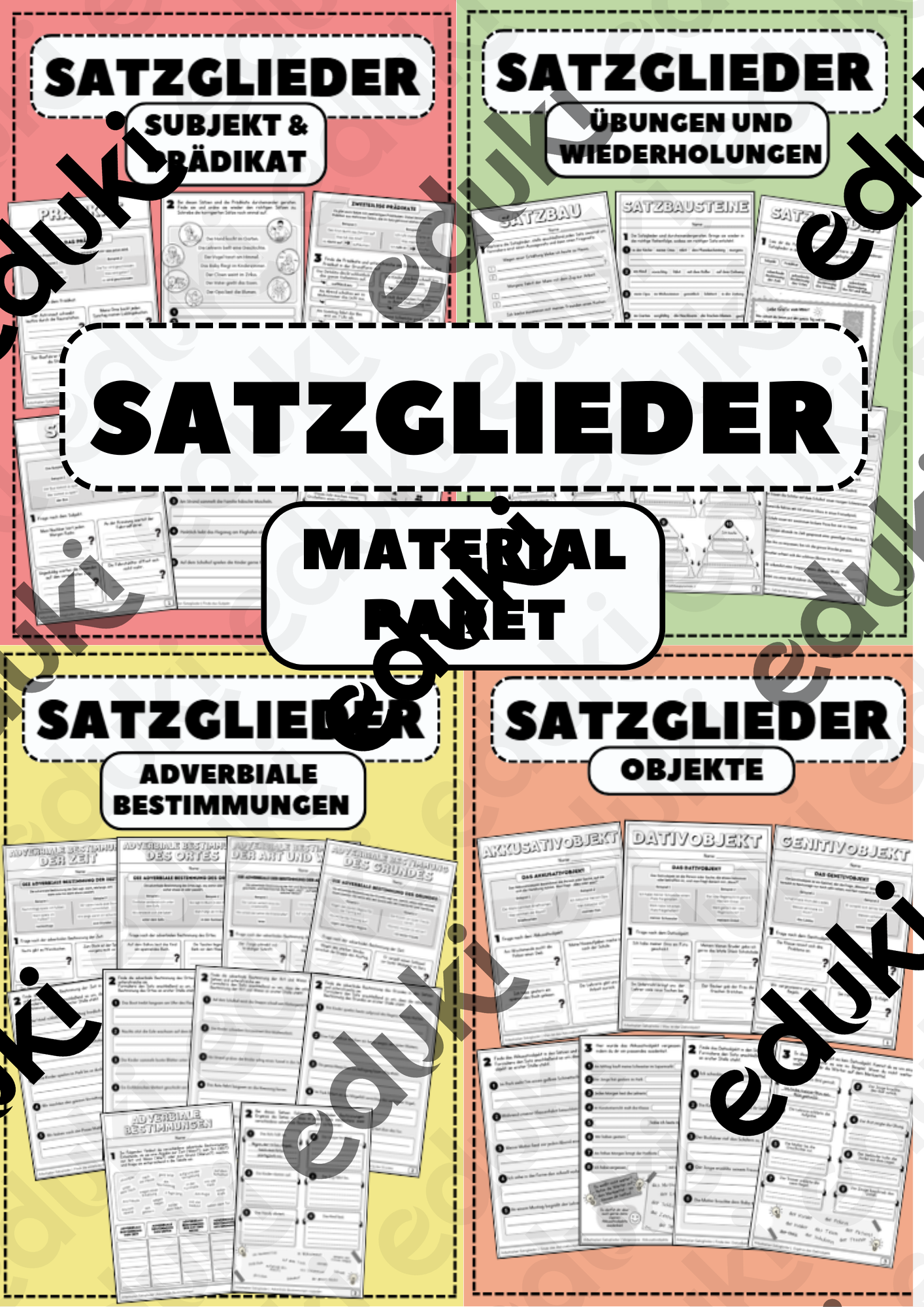 SATZGLIEDER Materialpaket, Arbeitsblätter – Unterrichtsmaterial im Fach