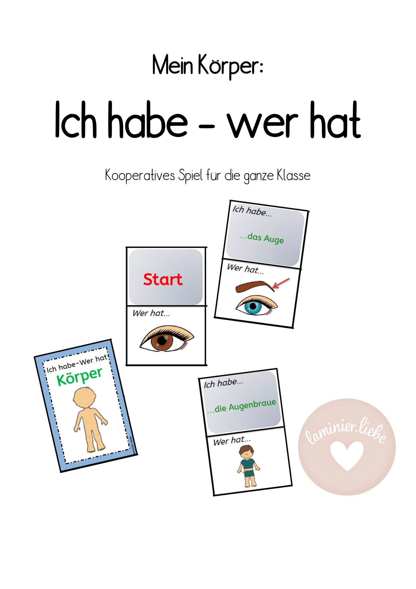 Lesespiel: Ich habe - wer hat: Mein Körper – Unterrichtsmaterial im ...