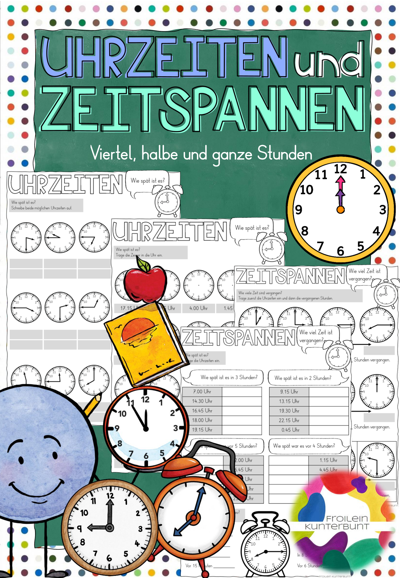 Arbeitsblätter - Uhrzeiten und Zeitspannen – Unterrichtsmaterial im