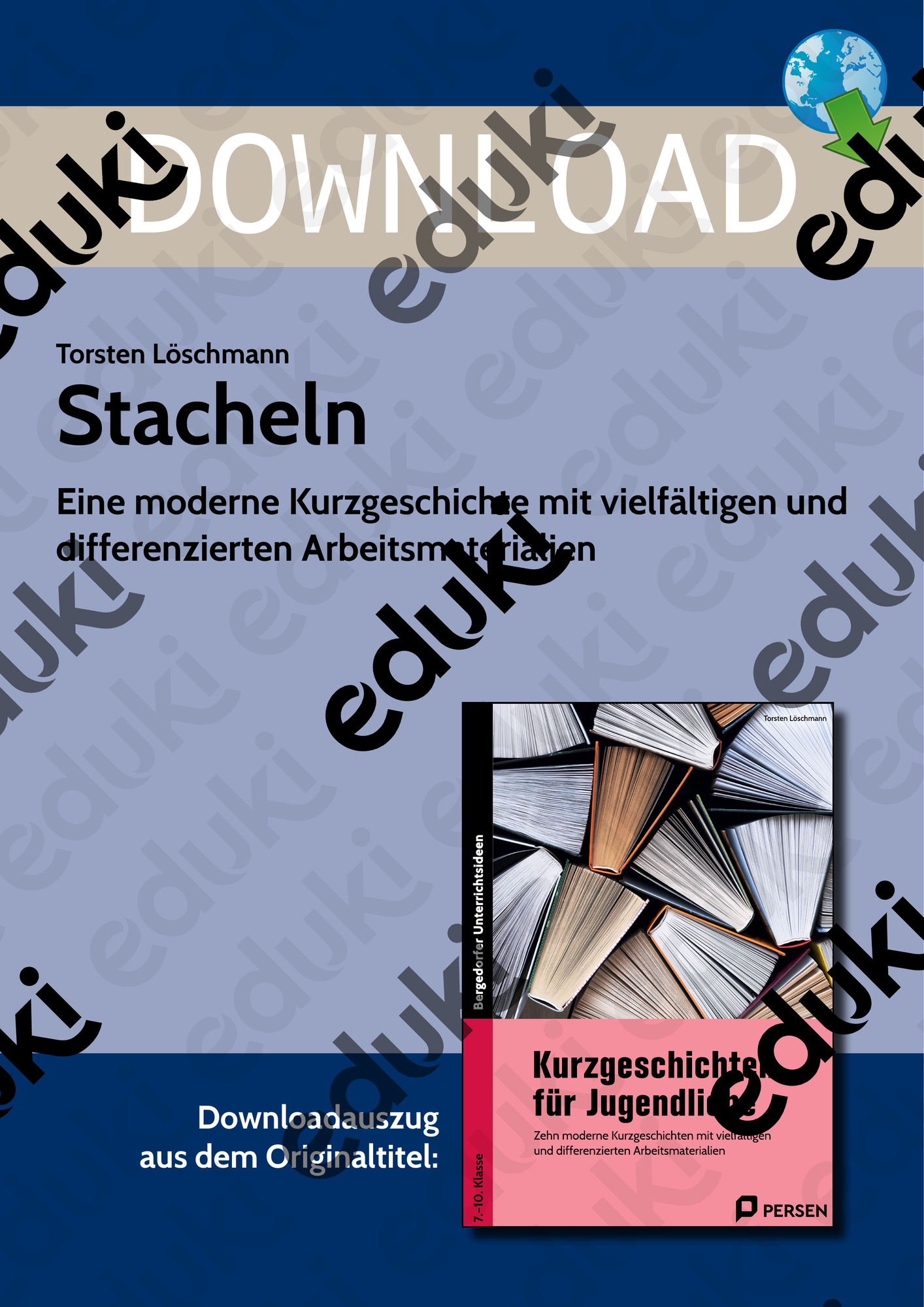 Kurzgeschichten für Jugendliche: Stacheln – Unterrichtsmaterial im Fach ...