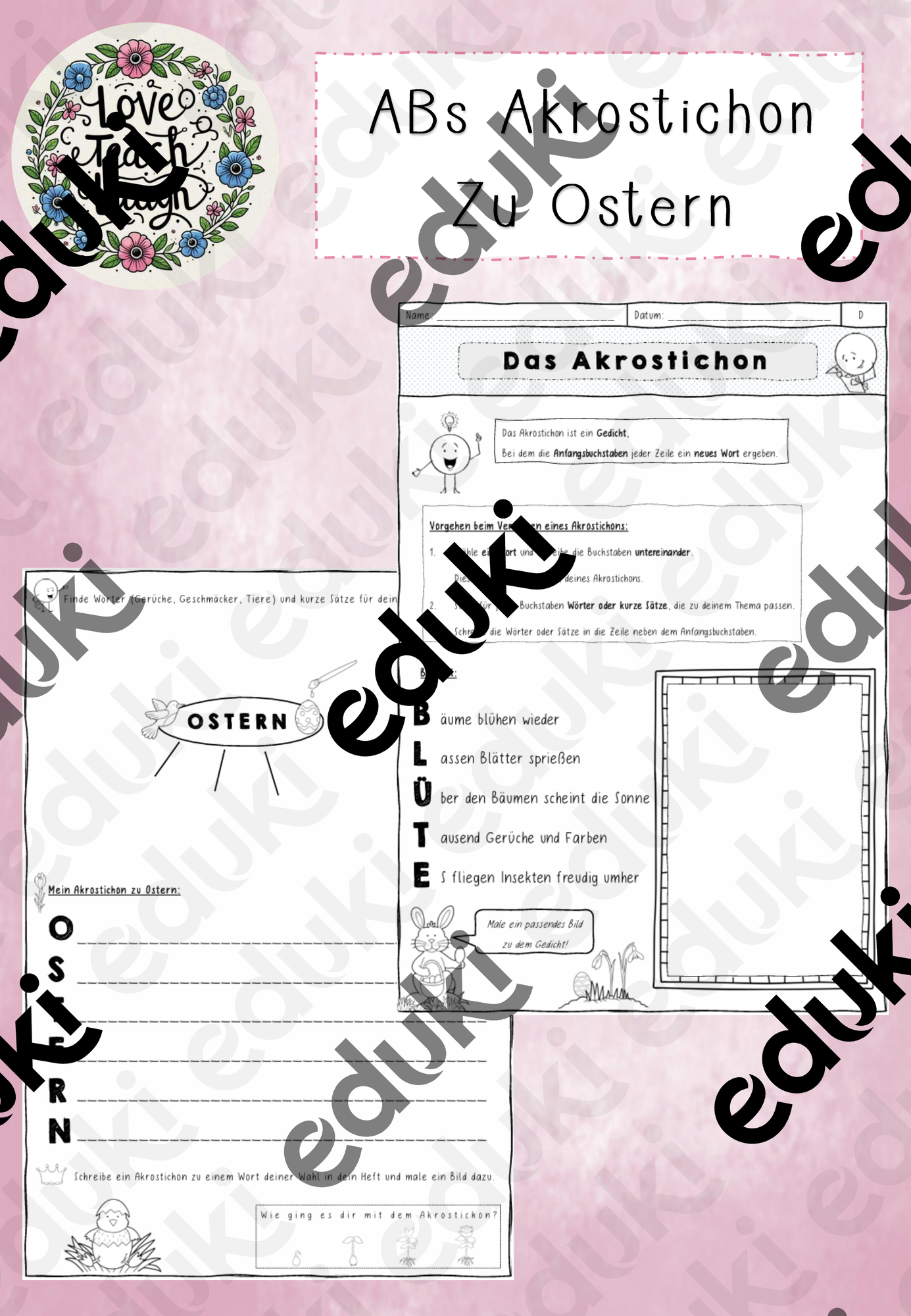 AB - Akrostichon zu Ostern (kreatives Schreiben - Gedichte ...