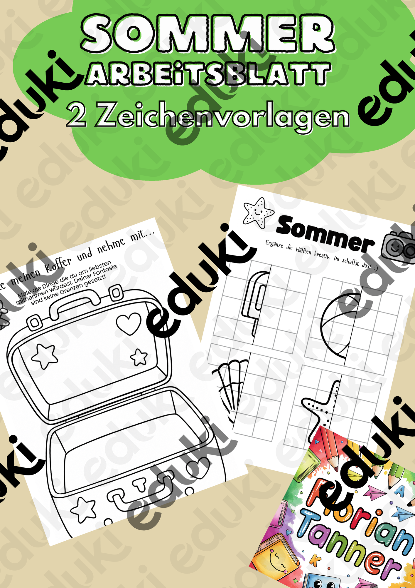 Arbeitsblatt Sommer | Zeichnen | Kunst – Unterrichtsmaterial in den