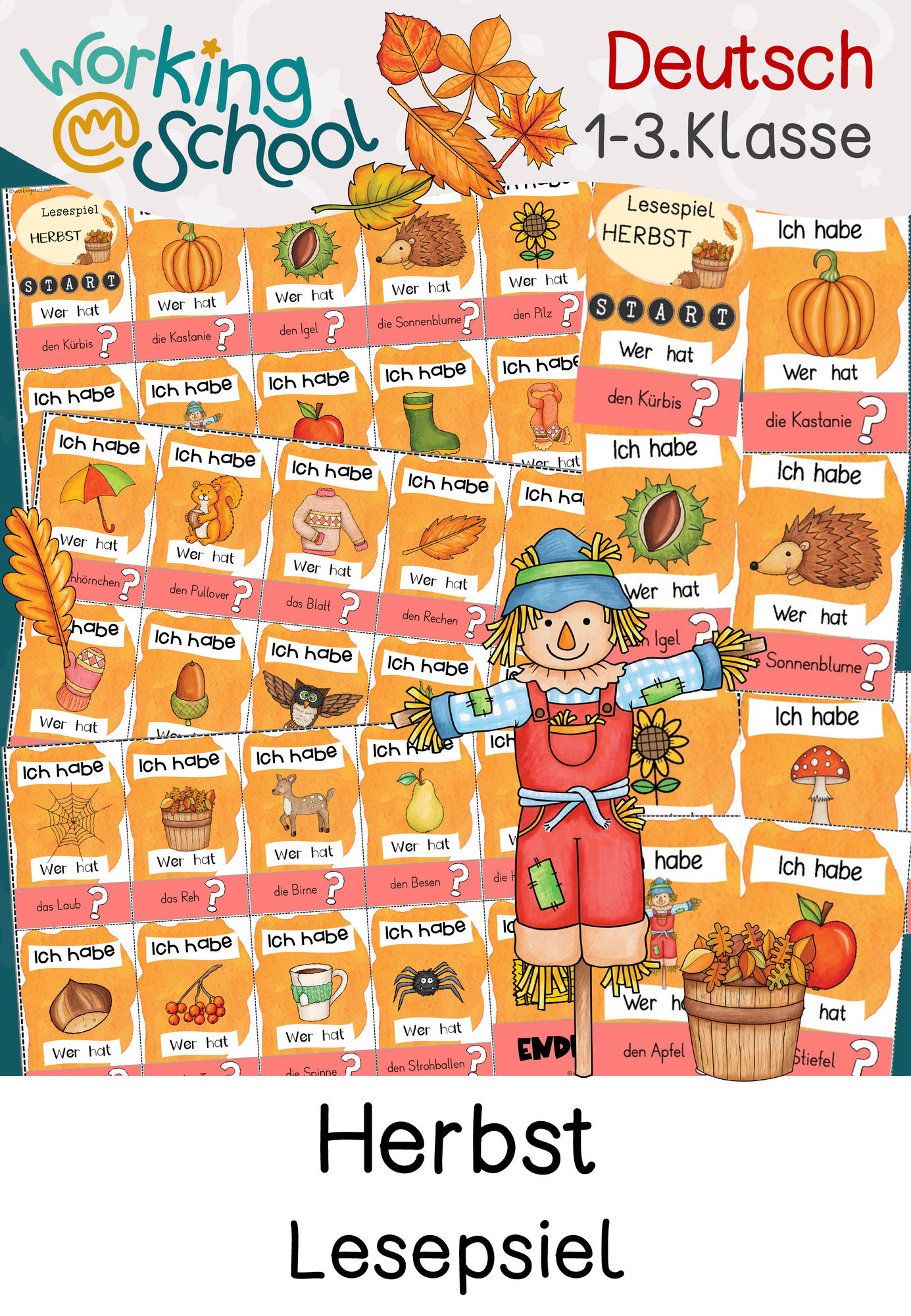 Lesespiel HERBST (Ich habe Wer hat?) – Unterrichtsmaterial im