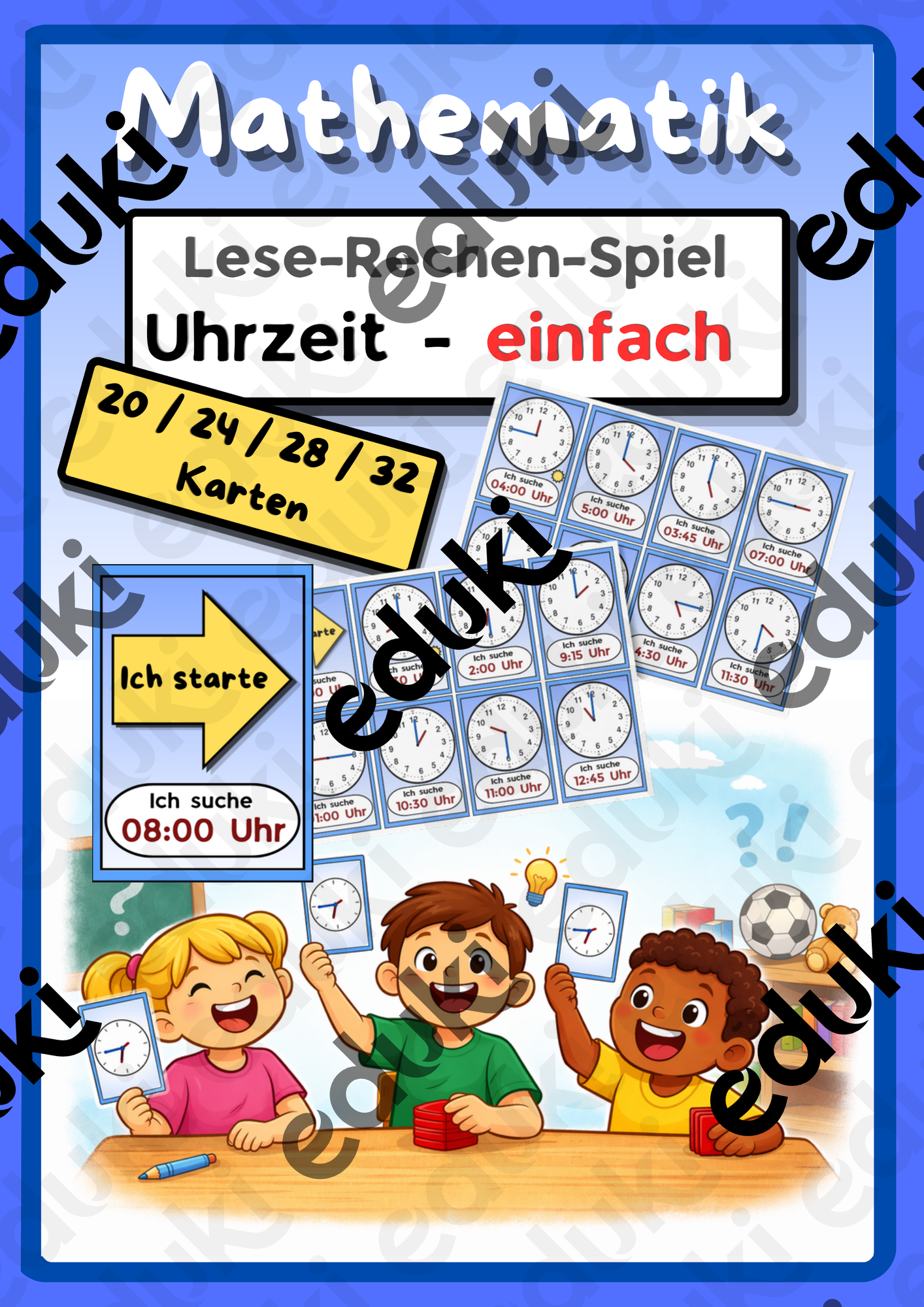 Lesespiel - Uhrzeit - 2.Klasse - Einfach – Unterrichtsmaterial im Fach ...