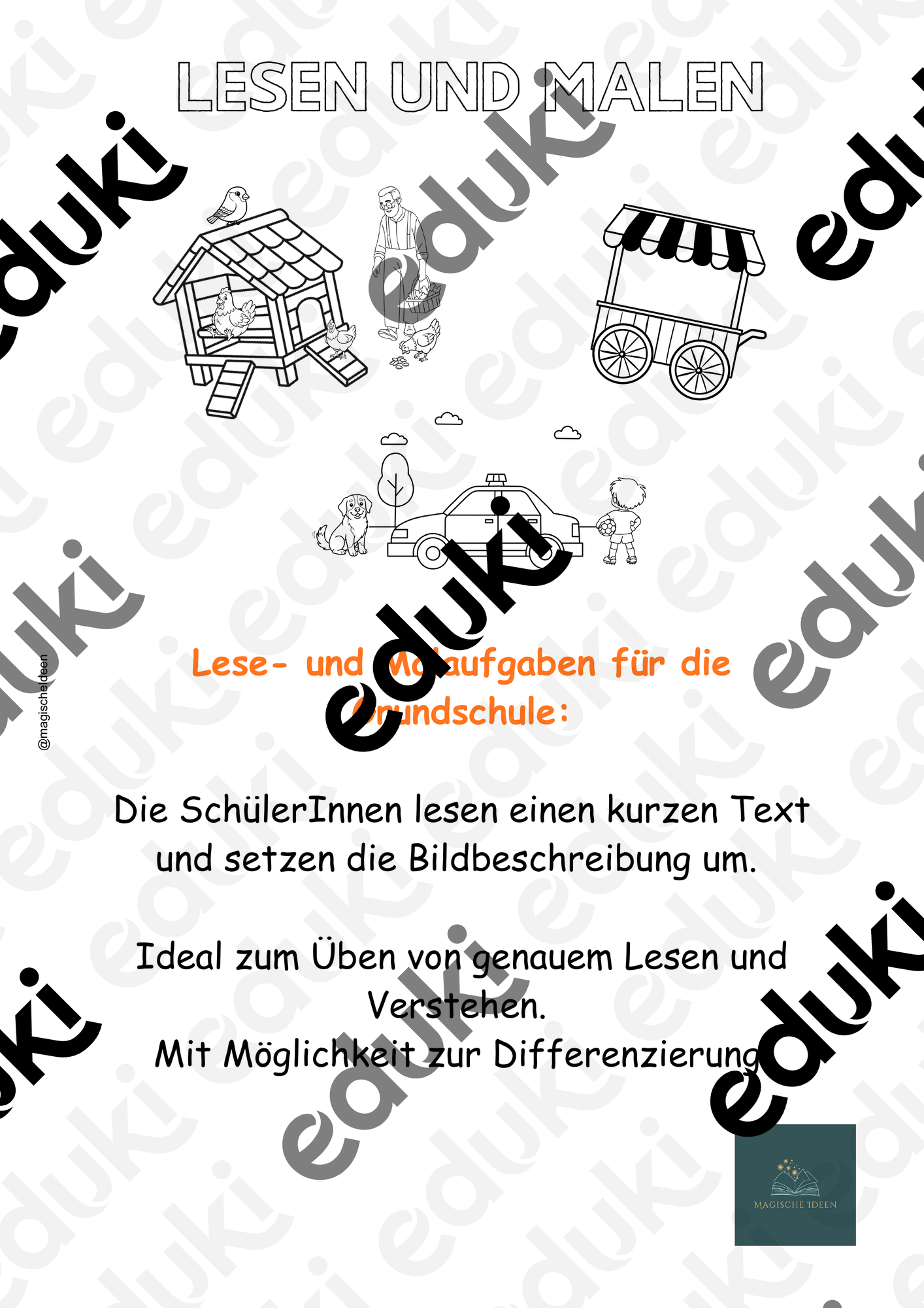 Lesen, verstehen, ausmalen – differenzierte Arbeitsblätter