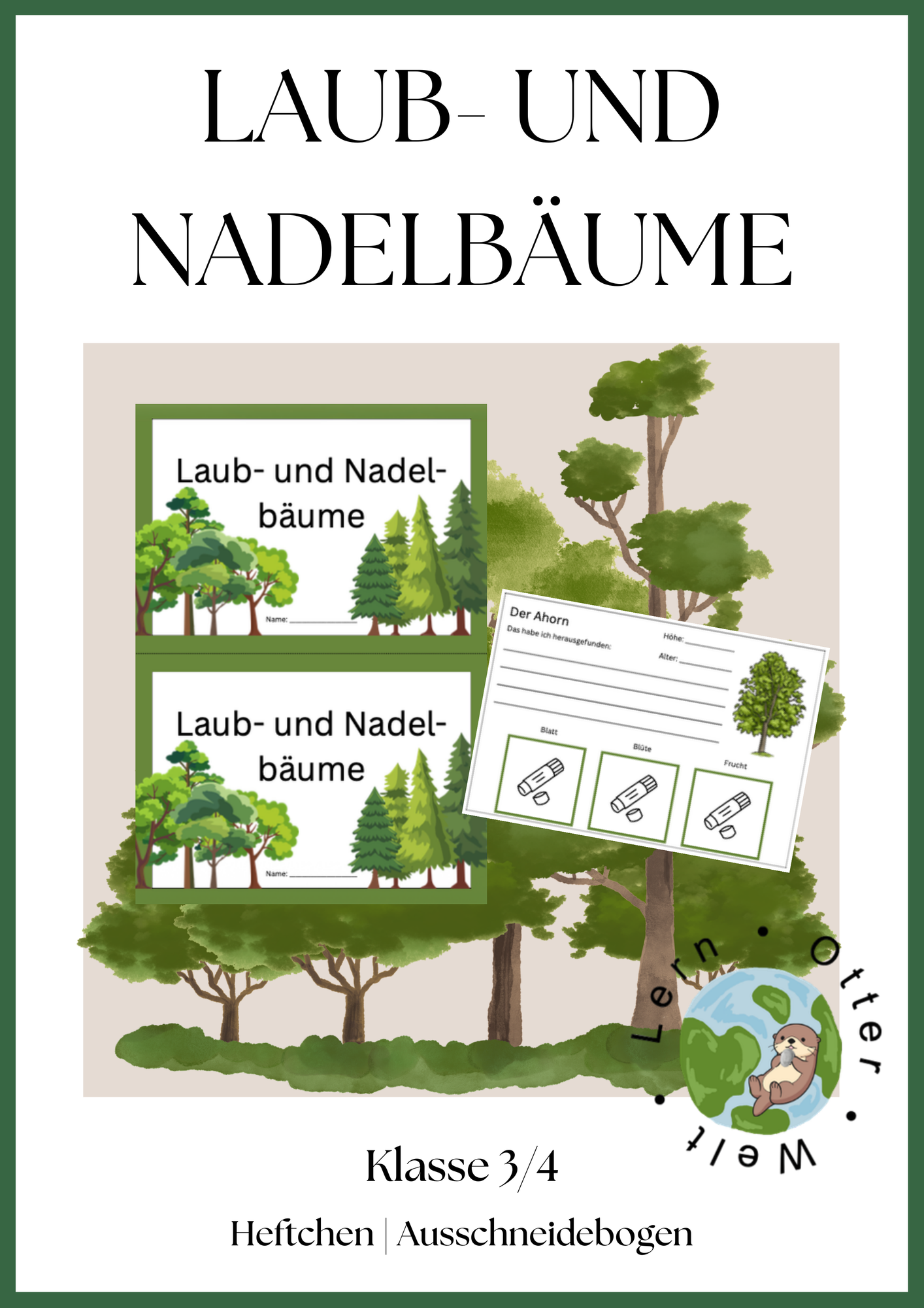 Laub- und Nadelbäume Heftchen mit Ausschneidebogen