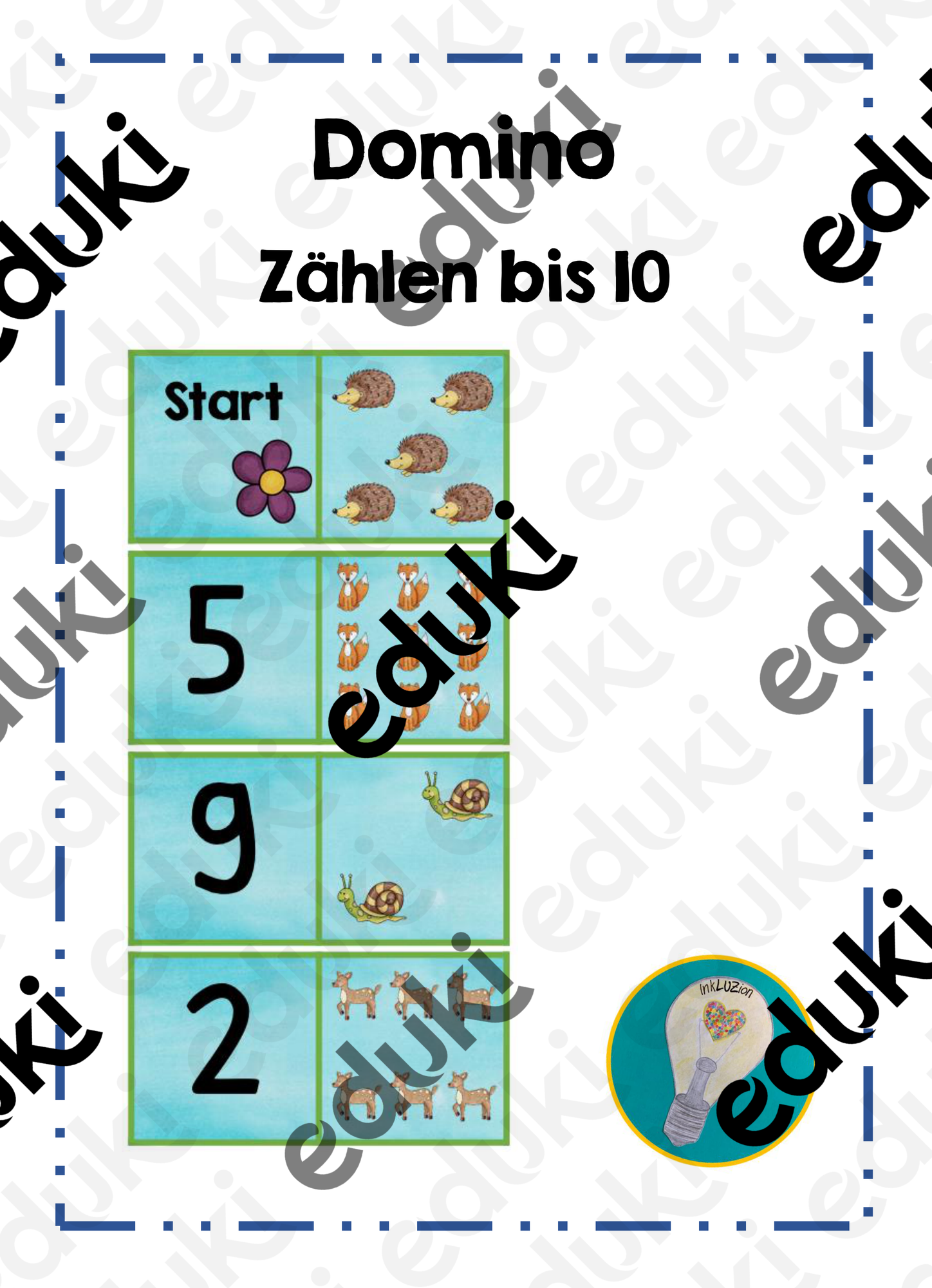 Domino - zählen bis 10 – Unterrichtsmaterial im Fach Mathematik