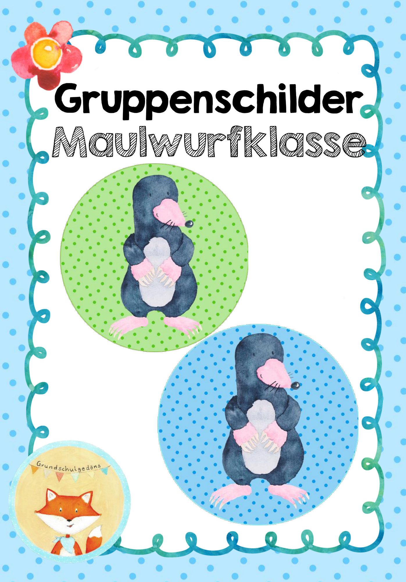 Gruppenschilder - Maulwurfklasse – Unterrichtsmaterial im Fach ...