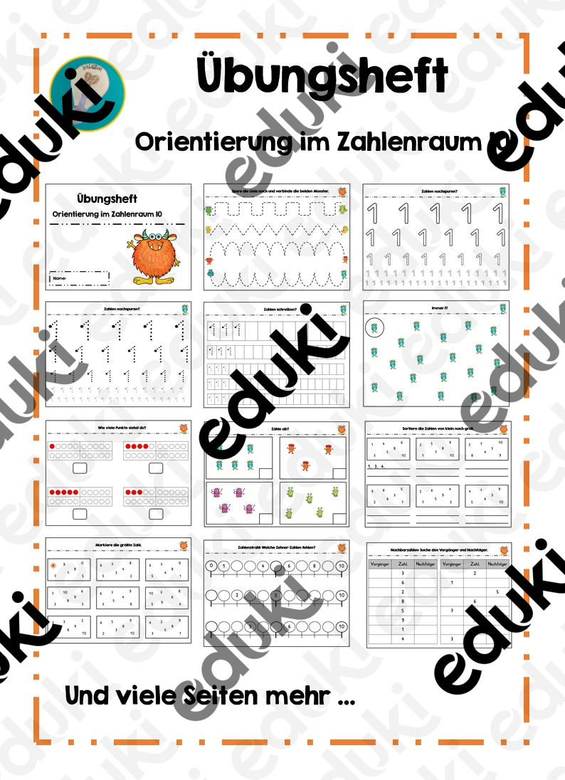 Übungsheft - Orientierung im Zahlenraum 10 – Unterrichtsmaterial im