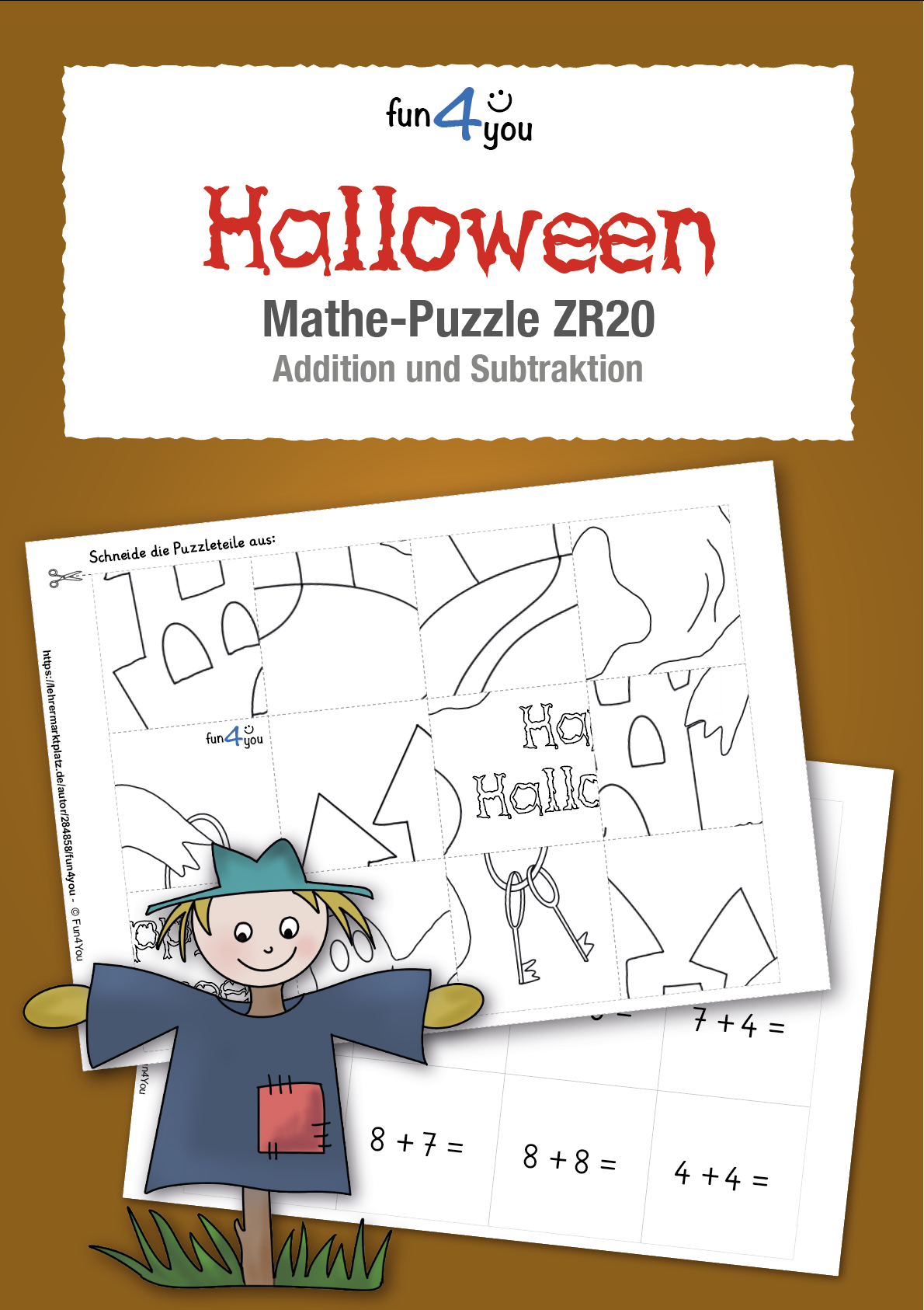 Halloween - Mathepuzzle im Zahlenraum bis 20 – Unterrichtsmaterial im