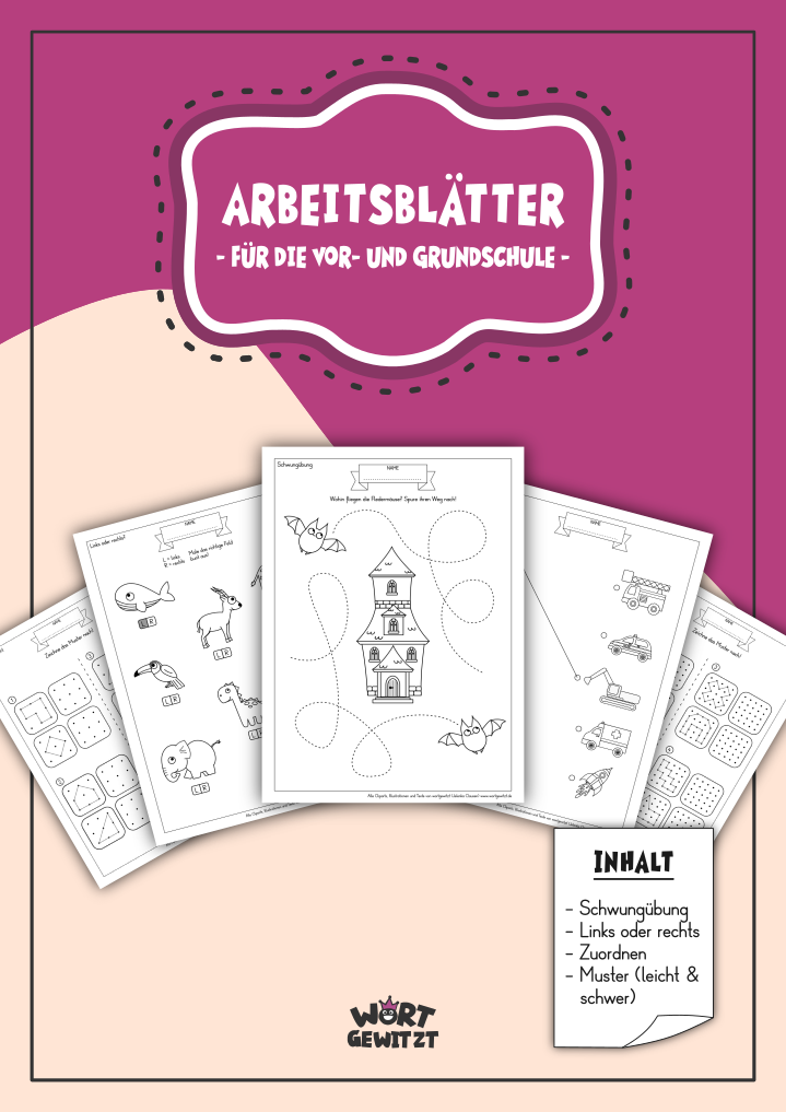Arbeitsblätter für die Vorschule und Grundschule – Unterrichtsmaterial