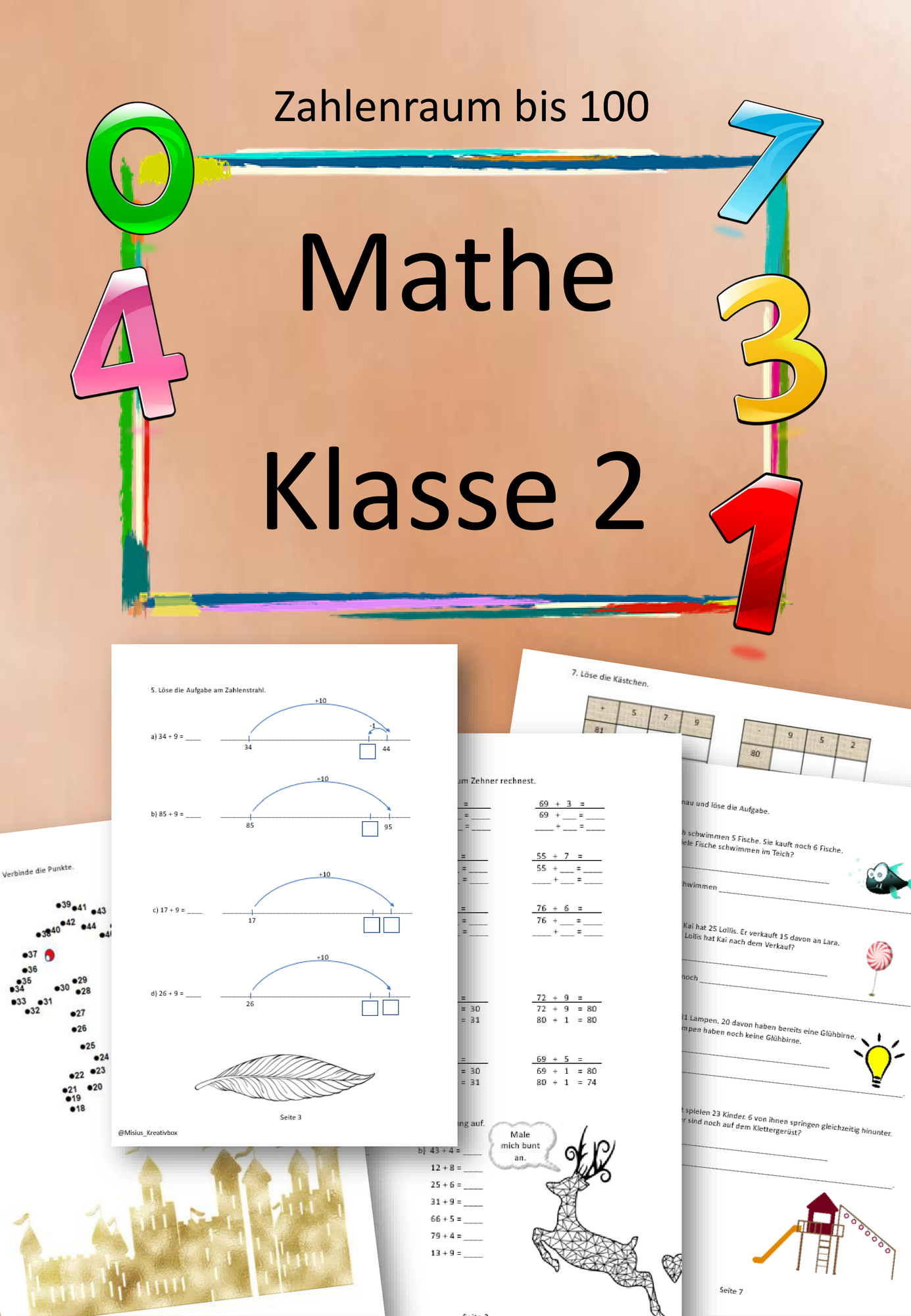 Mathe-Übungsheft im Zahlenraum 100 – Unterrichtsmaterial im Fach Mathematik