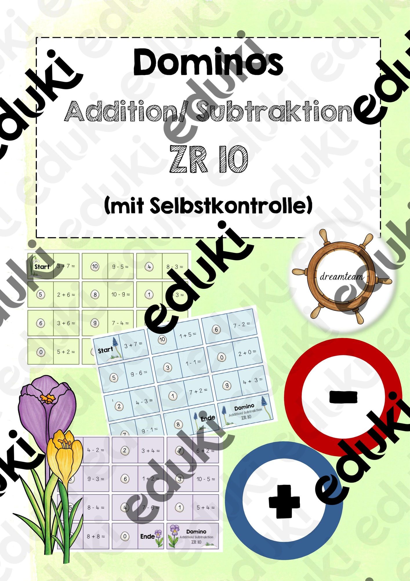 Domino Addition und Subtraktion ZR 10 – Unterrichtsmaterial im Fach