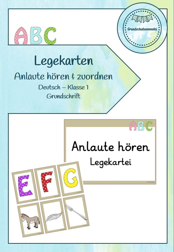Legekarten: Anlaute hören Klasse 1 - Grundschrift – Unterrichtsmaterial