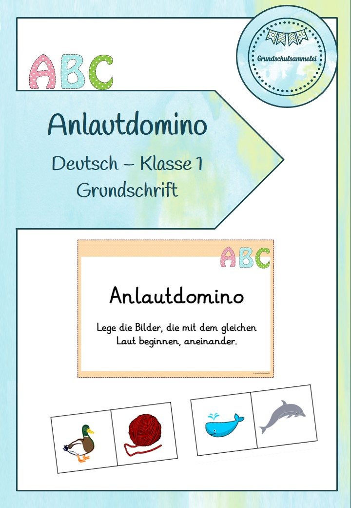 Anlautdomino Klasse 1 - Grundschrift – Unterrichtsmaterial im Fach Deutsch