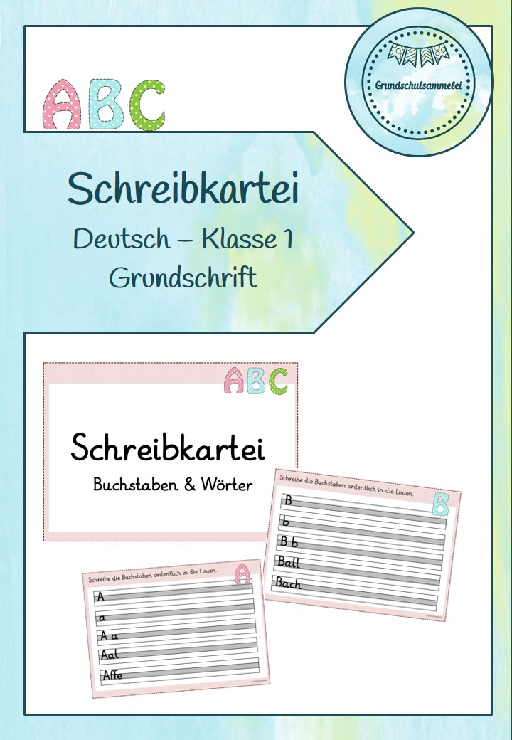 Schreibkartei Klasse 1 - Grundschrift – Unterrichtsmaterial im Fach Deutsch