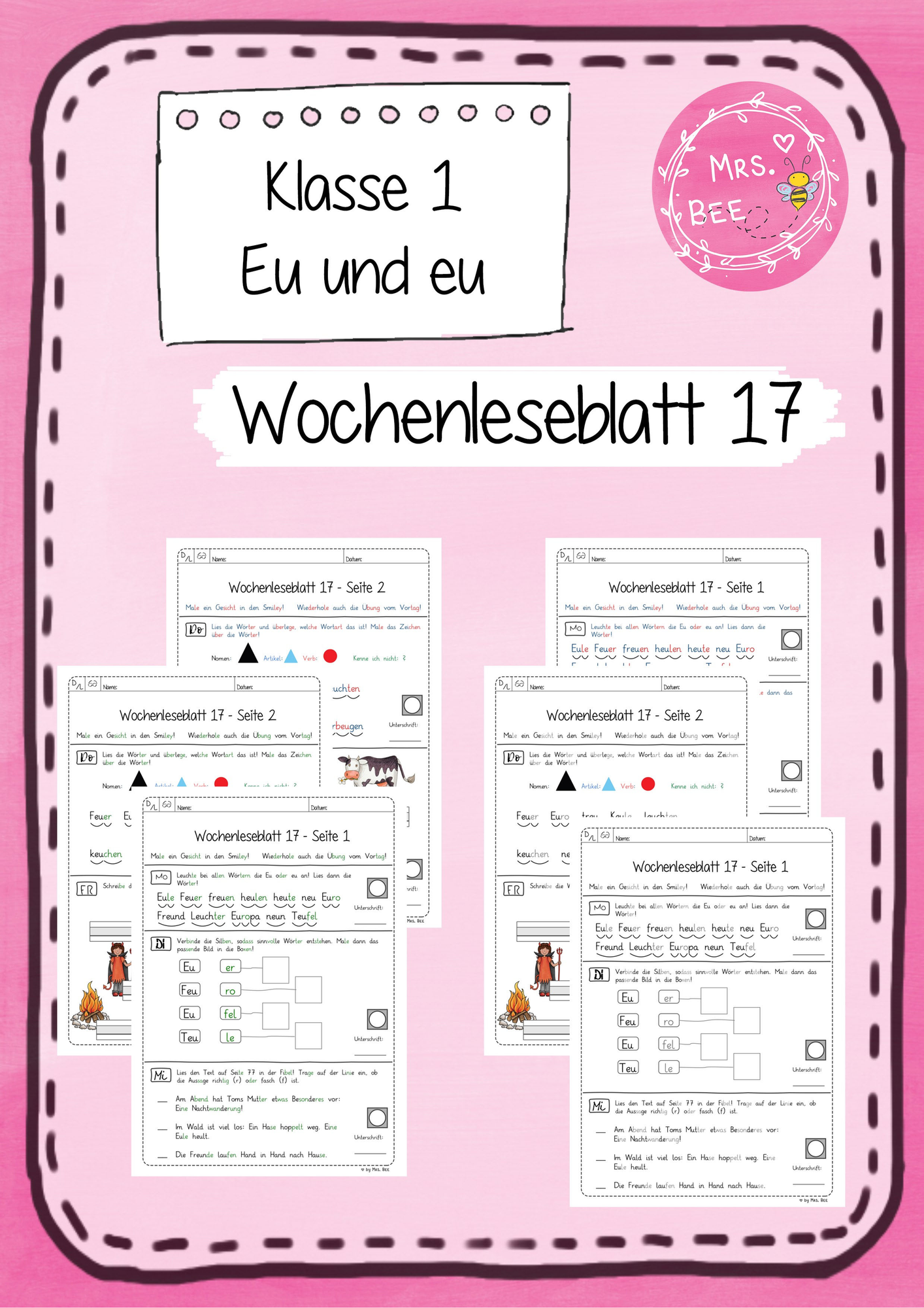 Wochen-Leseblatt 17 - Eu und eu - Frohes Lernen in Grundschrift