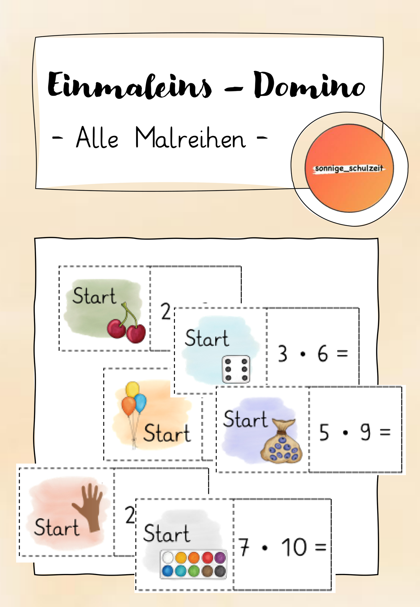 Das kleine Einmaleins - Domino: Alle Malreihen – Unterrichtsmaterial im