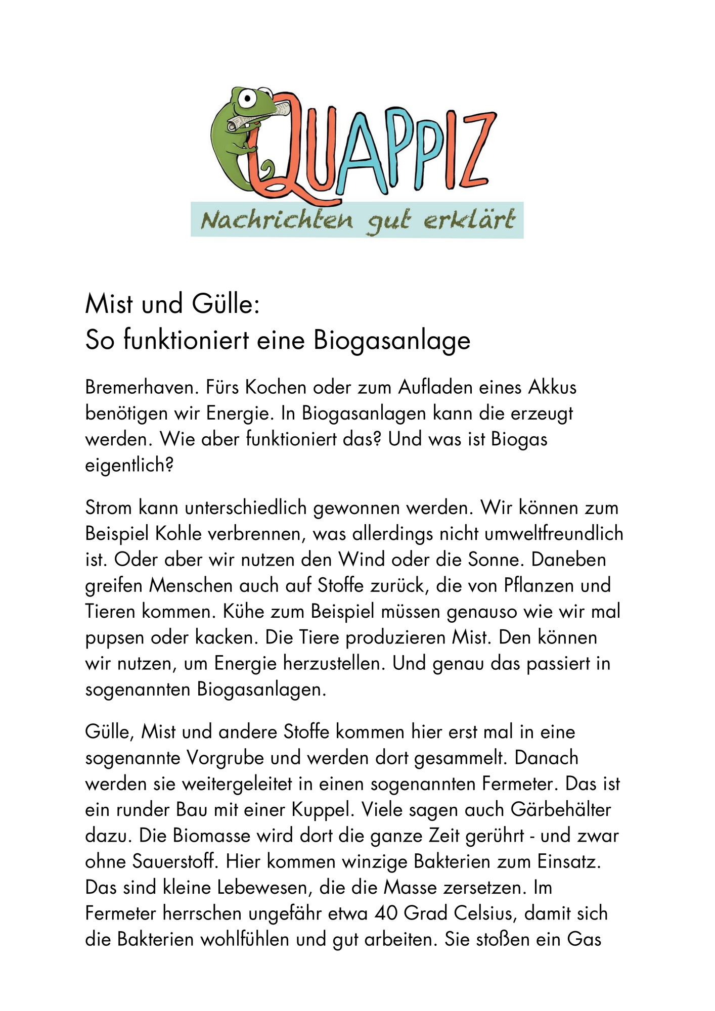 wie funktioniert spiel 77 Wie funktioniert eine Biogasanlage? – Unterrichtsmaterial im Fach
