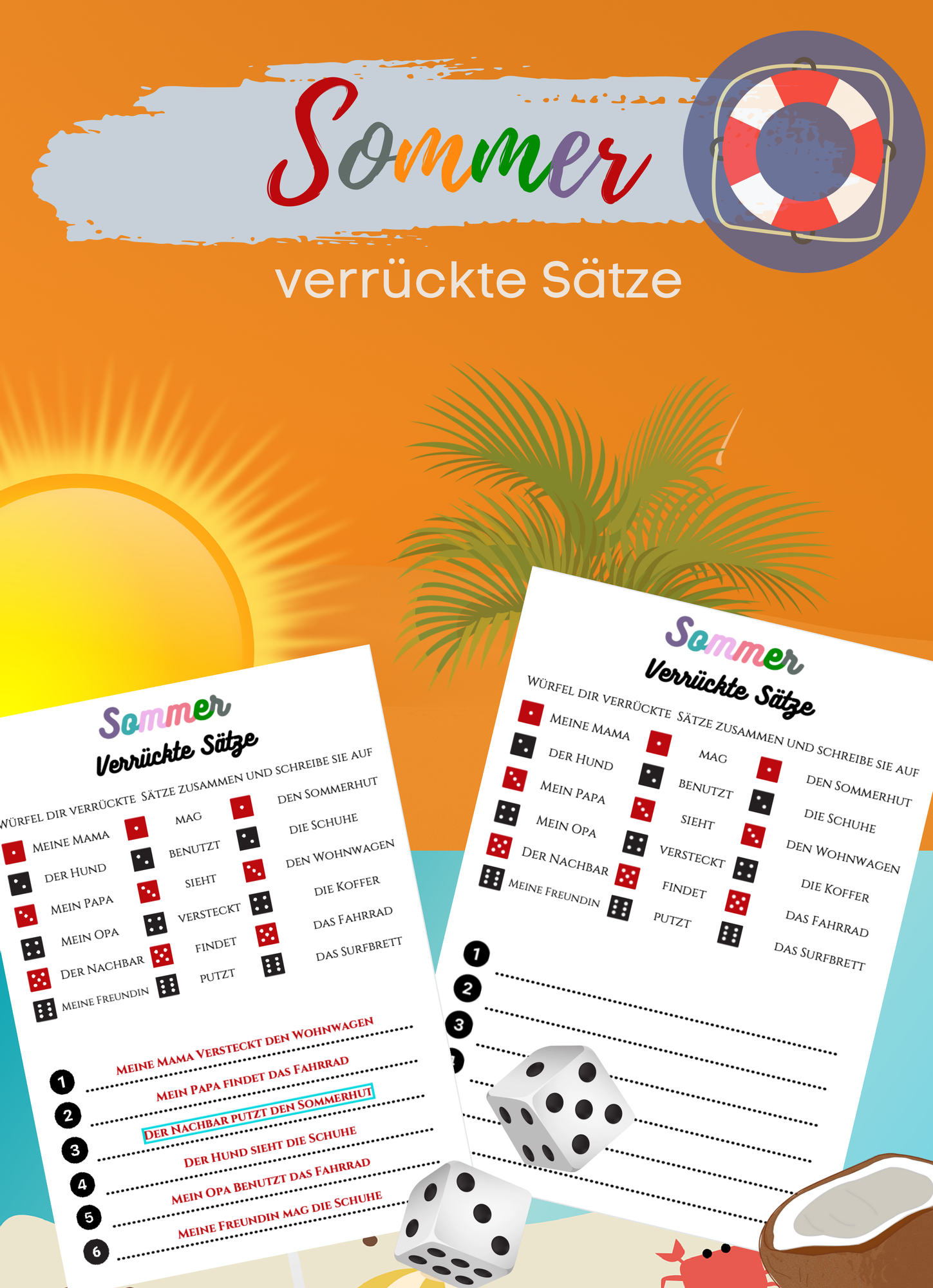 Sommer Verr ckte S tze Spiel Unterrichtsmaterial In Den F chern sommer-verr-ckte-s-tze-spiel-unterrichtsmaterial-in-den-f-chern