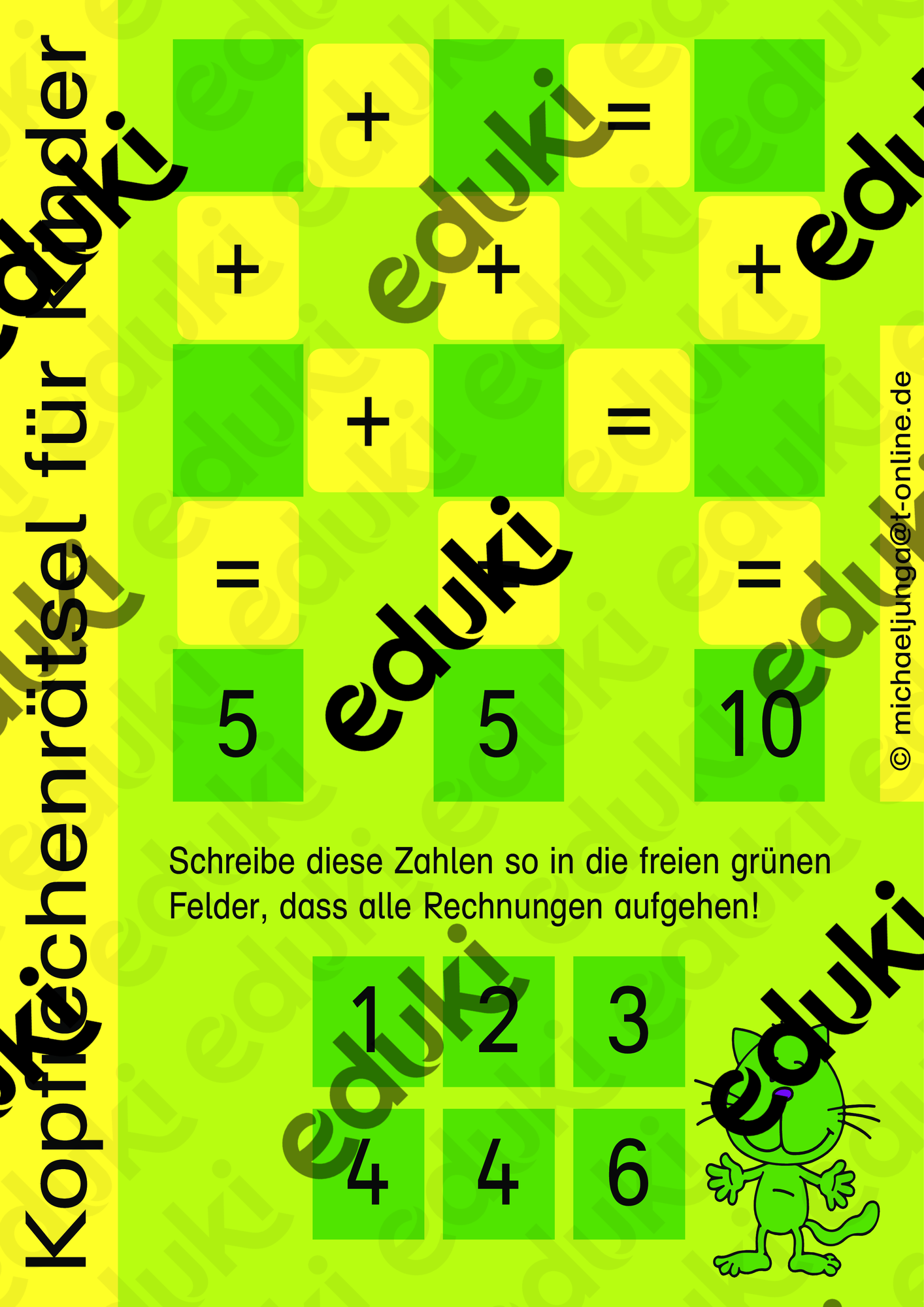 Kinderrätsel: Kopfrechnen – Unterrichtsmaterial im Fach Mathematik