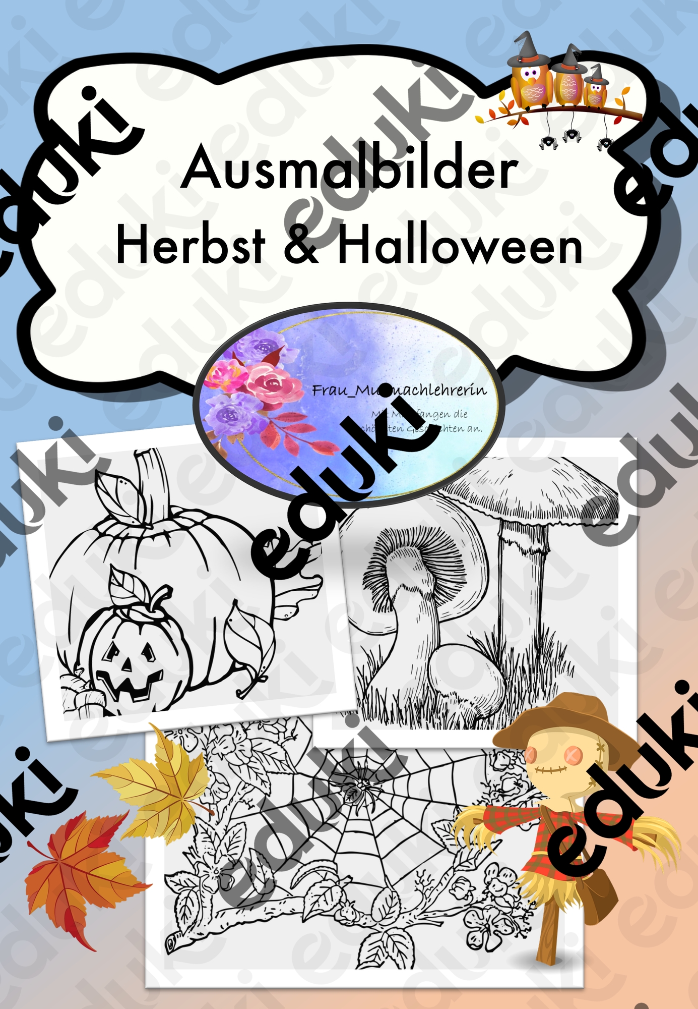 Ausmalbilder Herbst & Halloween – Unterrichtsmaterial im Fach