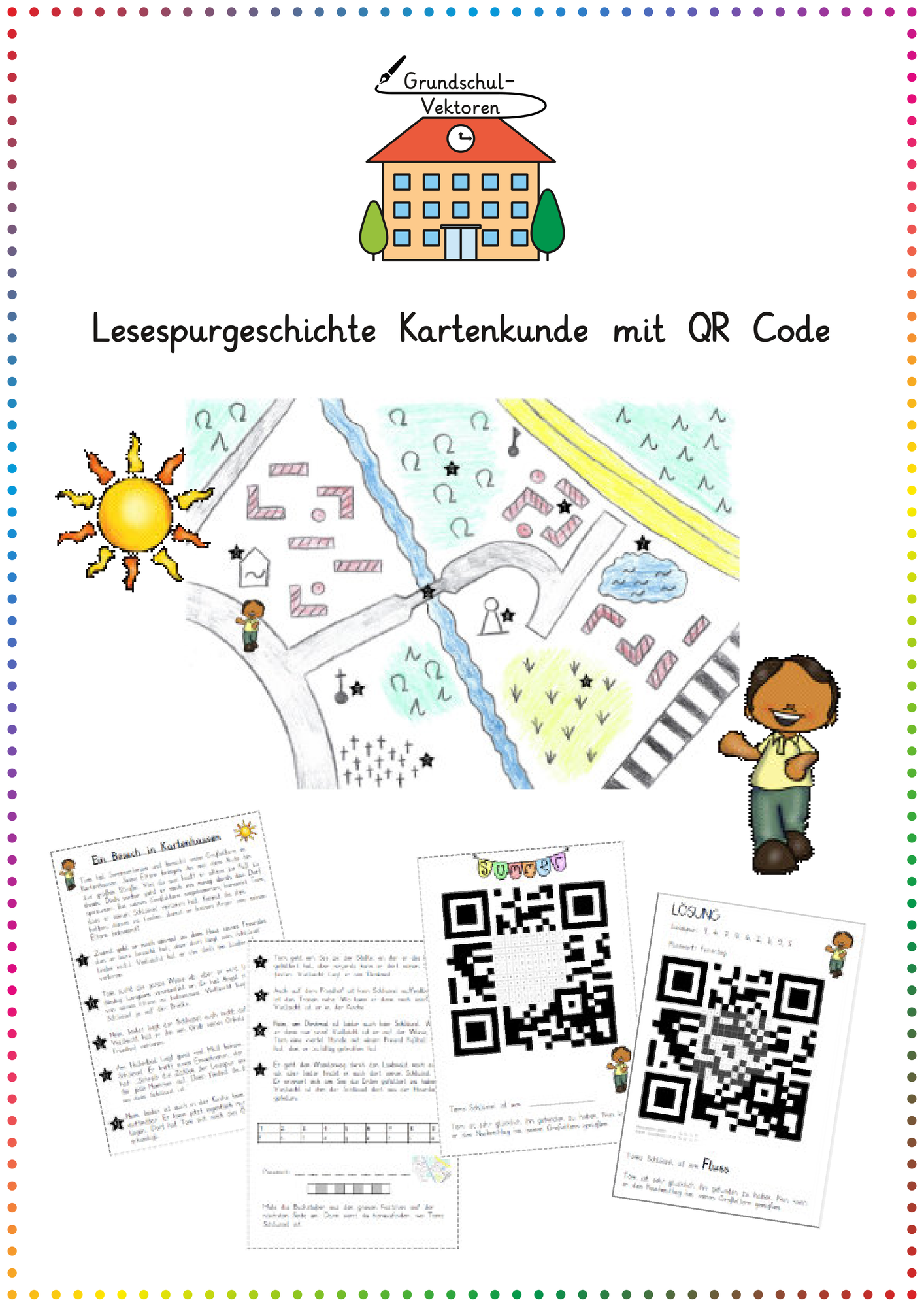 Kartenkunde: Lesespurgeschichte mit QR-Code (Leseverstehen) - Deutsch